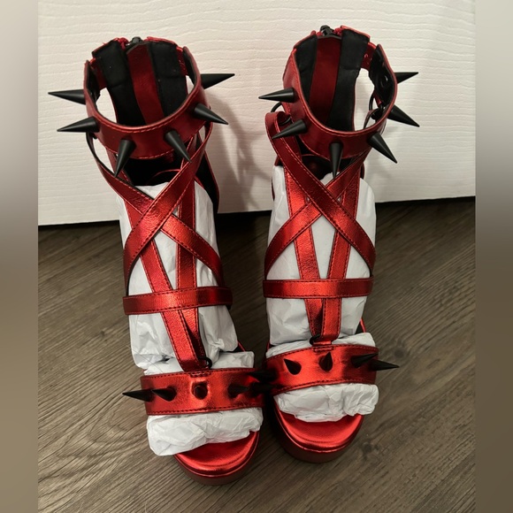 NWOB Dolls Kill / Widow Killing Me Softly Spiked Heels - Picture 4 of 6